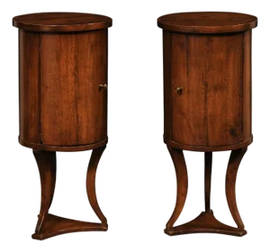 Italian Cylindrical End Tables w/Storage