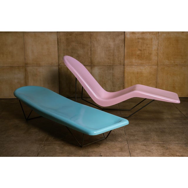 Plastic 1960s Fibrella Lounge Chair by Le Barron, Powder Pink, Attributed For Sale - Image 7 of 7