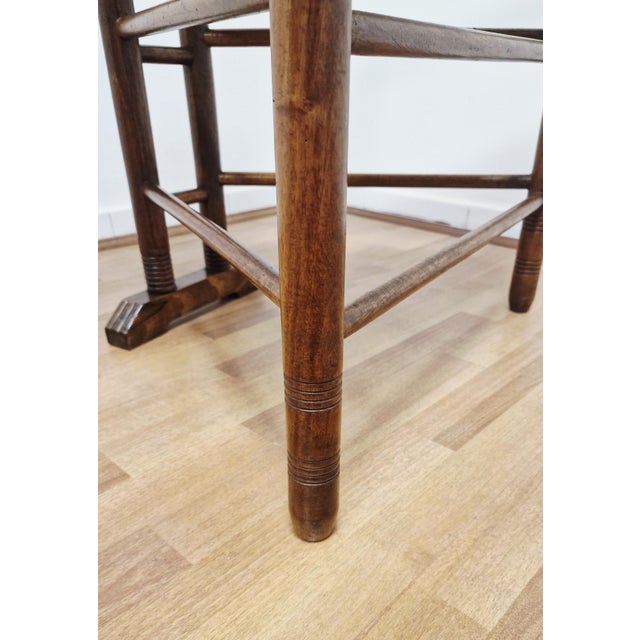 Vintage Swedish Carved Walnut Monk Chair, 1930s For Sale - Image 11 of 15