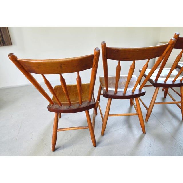 Mid 1800's Hardwood Plank Bottom Primitive Farmhouse Chairs - A Set of Six For Sale - Image 9 of 10