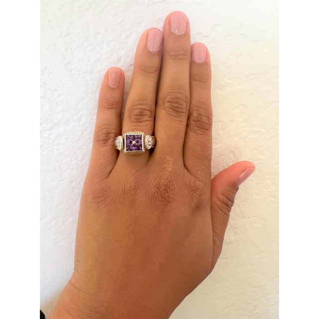 1.35 Carat Amethyst 14 Karat Yellow Gold Ring, Size 7 For Sale - Image 4 of 6