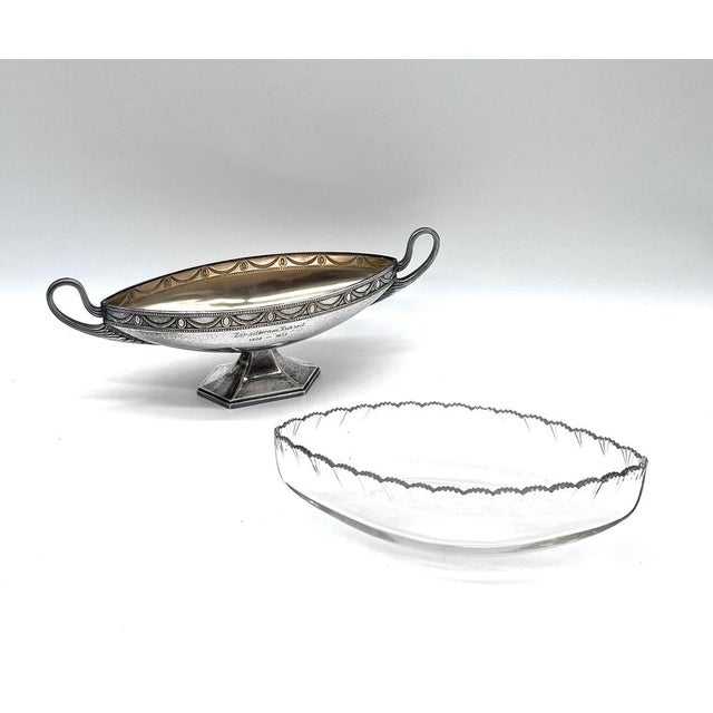 Antique Art Deco Silver-Plated Jardinière with Crystal Insert from WMF, Germany, 1930s For Sale - Image 4 of 18