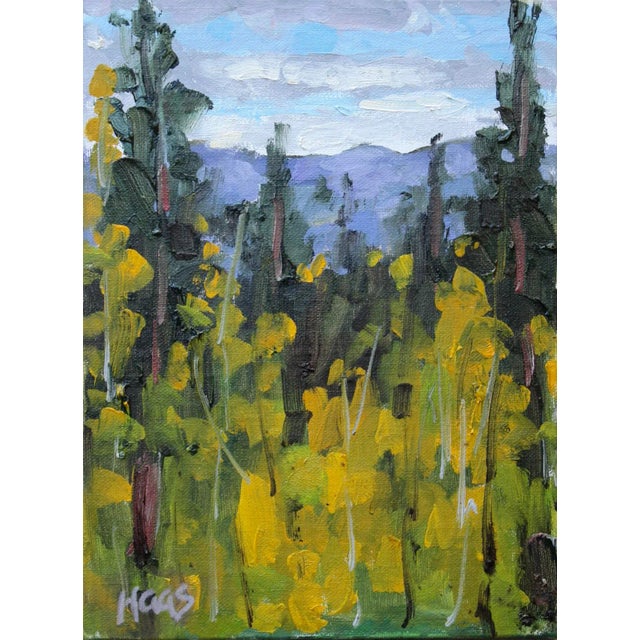 "Tahoe Aspen" Contemporary Impressionist Style Original Oil Painting For Sale