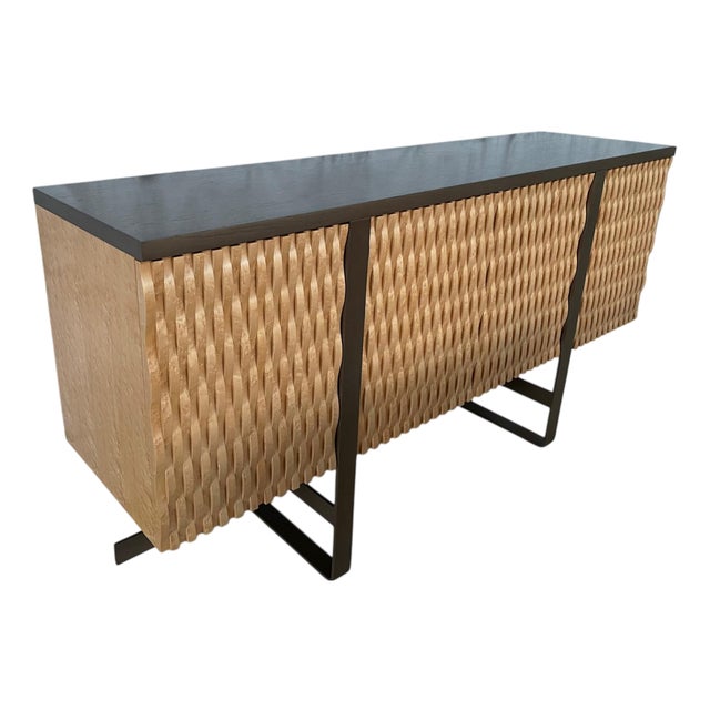 Woven-Front Sideboard by Jean-Rémy Couradette, France, 2002 For Sale