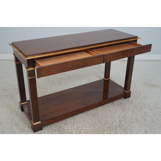 Traditional Custom Quality Gold Gilded Console Sofa Table For Sale - Image 3 of 12