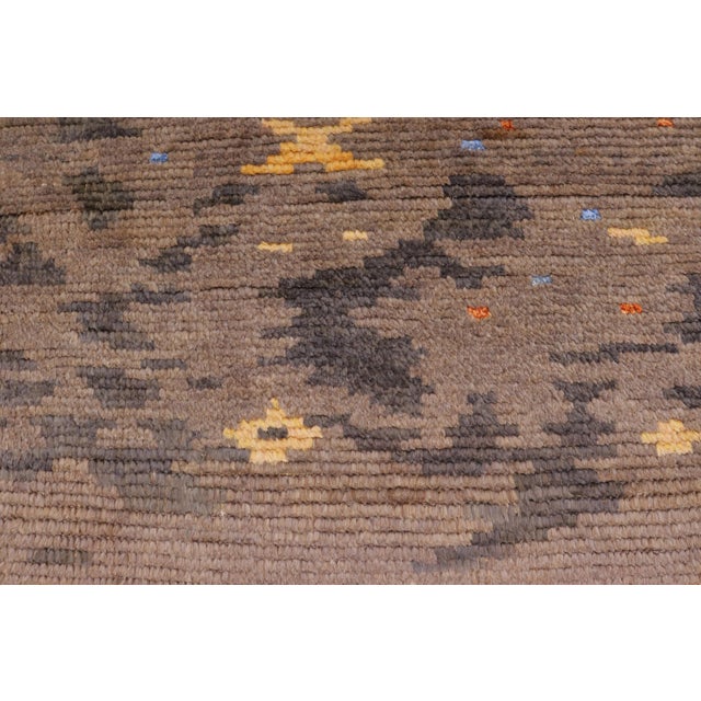 Moroccan Rustic Gray/Rust Wool & Silk Rug - 5'8'' X 8'1'' For Sale - Image 4 of 10