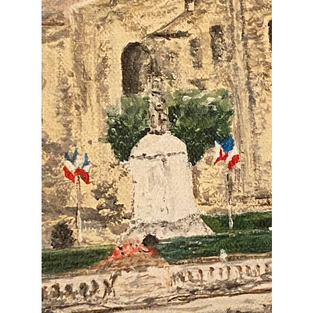 Beige 1980’s French Oil on Canvas Still Life “Basilica of Paray-Le-Movial” by Artist J. Woodward For Sale - Image 8 of 13