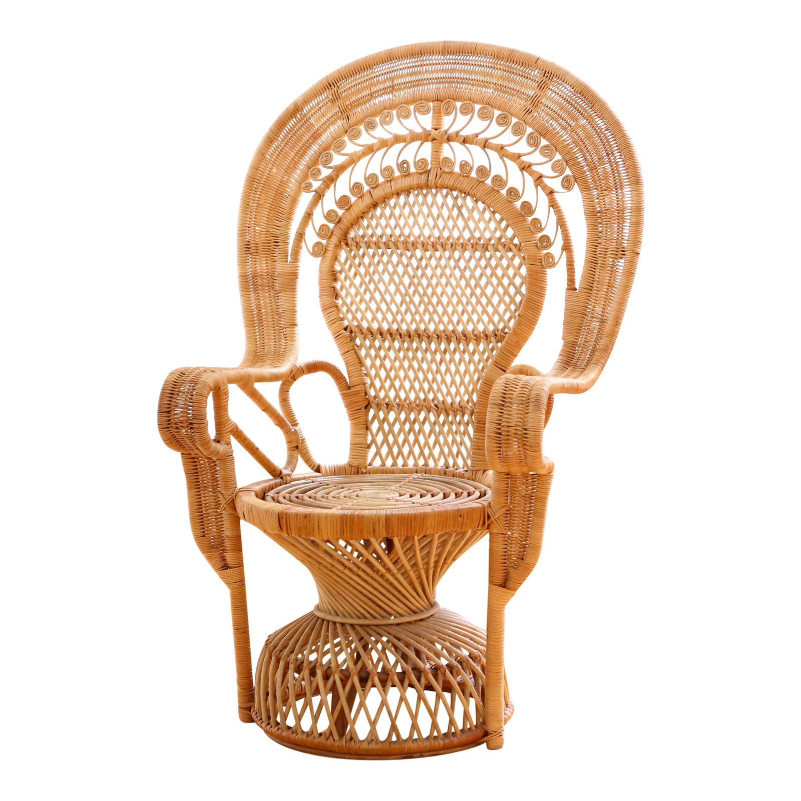 Vintage Rattan and Wicker Peacock Chair Chairish