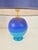 Metal Vintage Blue Ceramic Sphere Table Lamps, 1970s, Set of 2 For Sale - Image 7 of 10