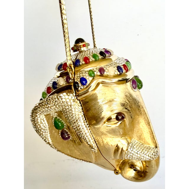 1980s Judith Leiber Elephant Jaipur Crystal Gems Minaudière Evening Shoulder Clutch Bag Vintage For Sale - Image 17 of 17