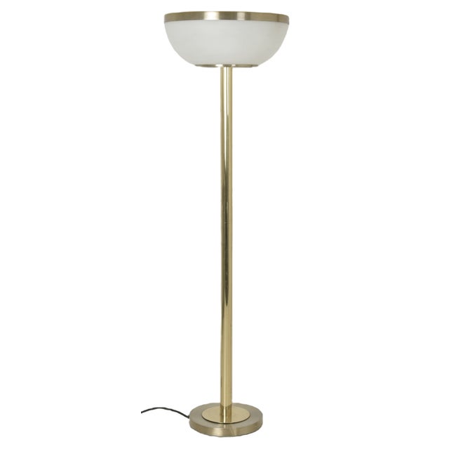Large Italian Brass Floor Lamp from Lumi, 1968 For Sale