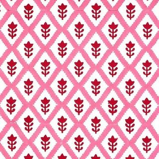 Schumacher X Molly Mahon Buti Fabric in Pink For Sale