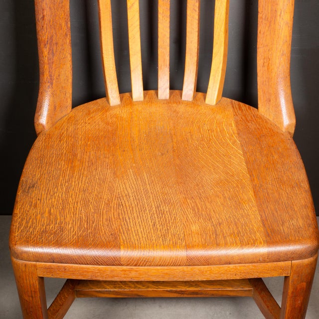 Johnson Chair Co. Solid Oak Banker's Desk Chair c.1930-1948 For Sale In San Francisco - Image 6 of 8