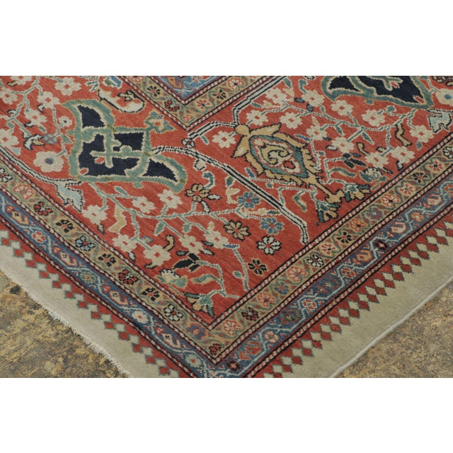 1910s Antique Farahan Persian Rug, Cream and Terracotta Floral Trellis - Rug & Kilim For Sale - Image 5 of 7