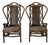 Vintage Bent Rattan & Wicker High Back Chippendale Style Arm Chairs - A Pair For Sale