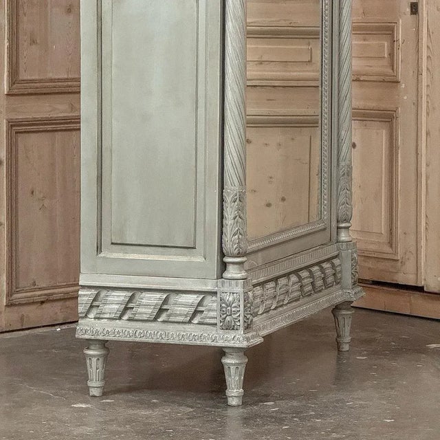 19th Century French Louis XVI Painted Armoire For Sale - Image 11 of 18