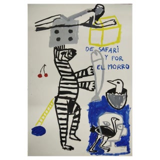 Pepe Nebot, De safari y por el morro, 1989, Mixed Media on Paper For Sale