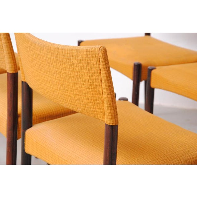 1960s Danish Rosewood Dining Chairs by Ejnar Larsen and Aksel Bender Madsen, 1960s, Set of 6 For Sale - Image 5 of 9