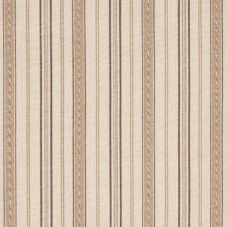 Sample - Schumacher Lightfoot Stripe Fabric in Coffee For Sale