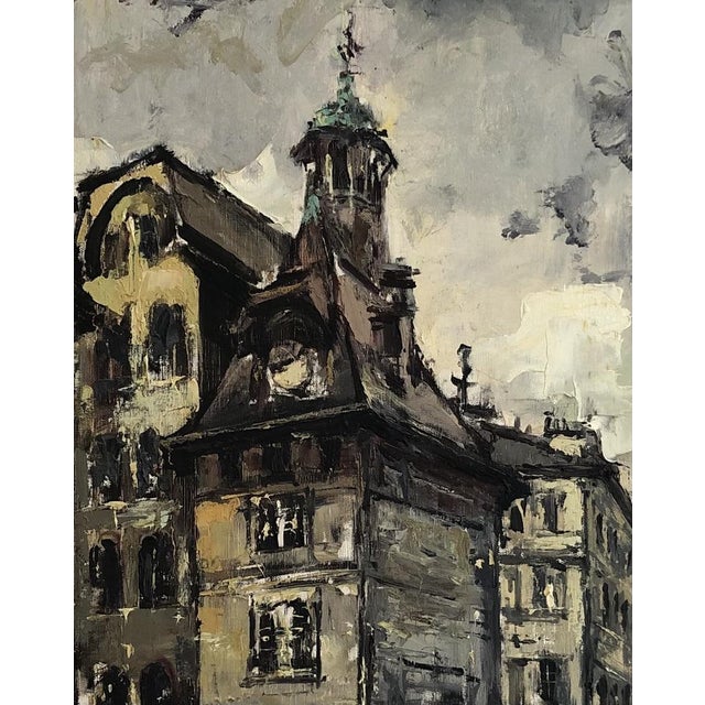 1950s Sergio Cecchi, La place du Molard animée, 1953, Oil on Canvas, Framed For Sale - Image 5 of 9