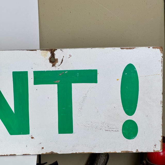 Mid 20th Century Large Vintage Double Sided "Restaurant" Wooden Sign in Green Font For Sale - Image 5 of 8