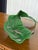 Vintage Sculptural Green Leaf Form Metal Centerpiece Bowl With Découpage Appliqué For Sale - Image 11 of 12
