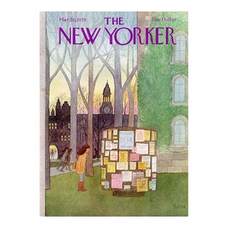 1979 Vintage New Yorker Magazine Cover by Charles Martin, March 26, College For Sale