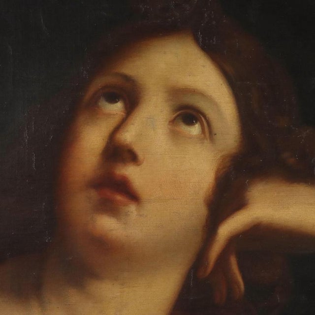 School of Guido Reni, Painting of the Face of a Saint in Ecstasy, Oil on Canvas For Sale - Image 4 of 10