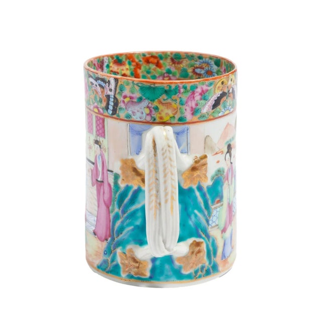 Chinese Chinese Mandarin Palette Tankard / Mug in Polychrome Enamels, C. 1815 For Sale - Image 3 of 10