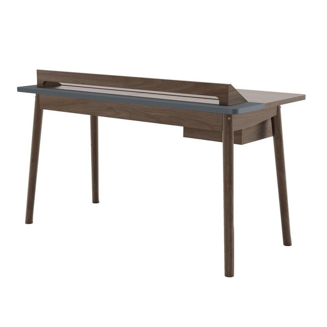 Not Yet Made - Made To Order Slate Grey Honoré Desk in Natural Walnut by Harto For Sale - Image 5 of 7