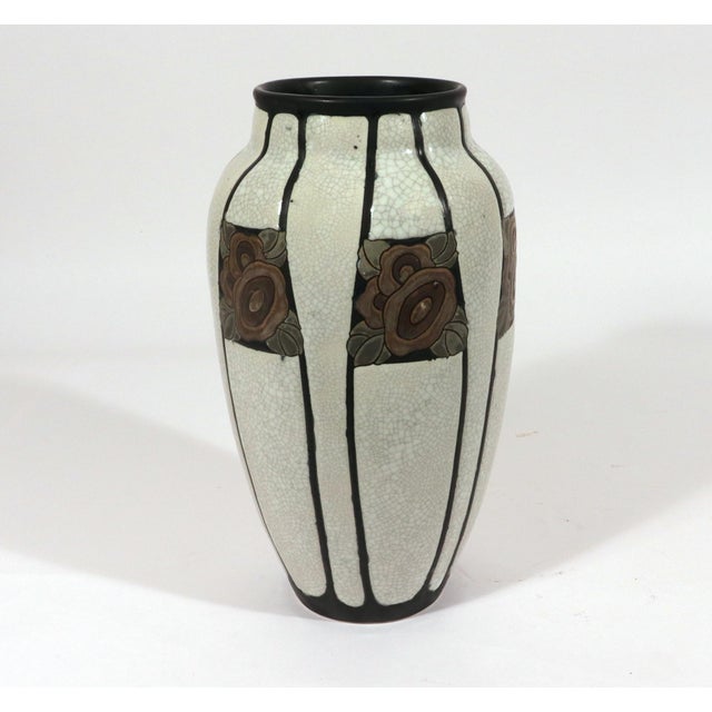 Charles Catteau for Boch Frères Keramis Art Deco Stoneware Vase, Décor D.767 Circa 1923 A hand-painted Art Deco stoneware...