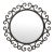 1960s Rustic Black Wrought Iron Round Scrollwork Sunburst Wall Mirror For Sale