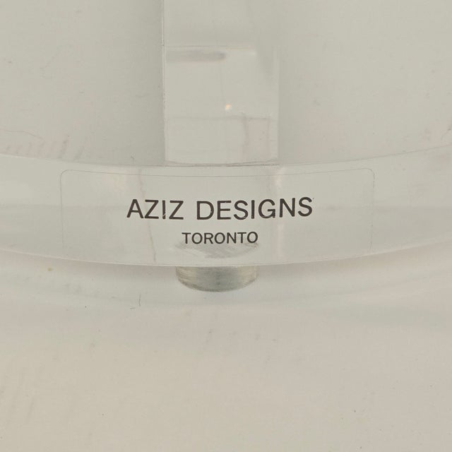 Metal Aziz Designs Custom Glass/Lucite Accent Table For Sale - Image 7 of 9