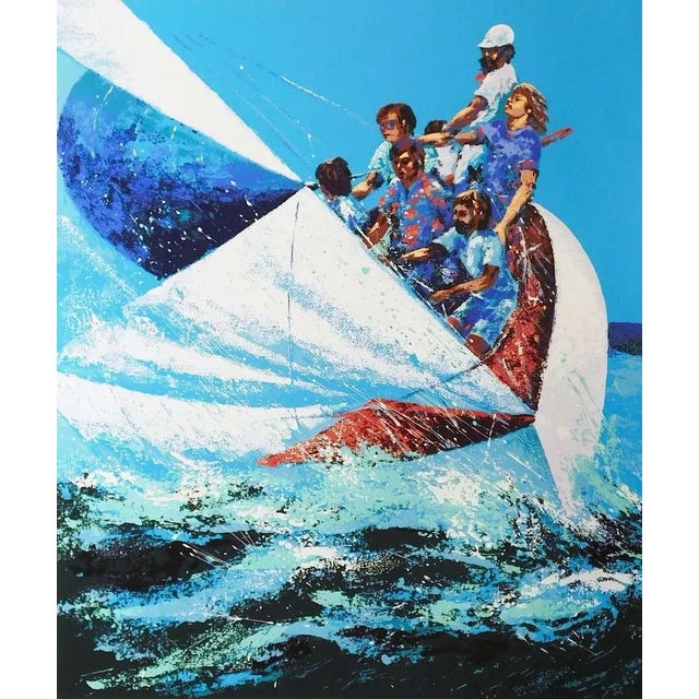 Mark King "Sailing" Ocean Hand Signed Original Limited Edition Serigraph For Sale - Image 4 of 5