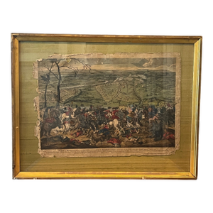 1717 Battle of Belgrade Hand-Colored Engraving Prince Eugene of Savoy