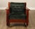 Mission Stickley Brothers Antique Oak Arts & Crafts Rocking Chair With Green Upholstered Cushions For Sale - Image 3 of 18