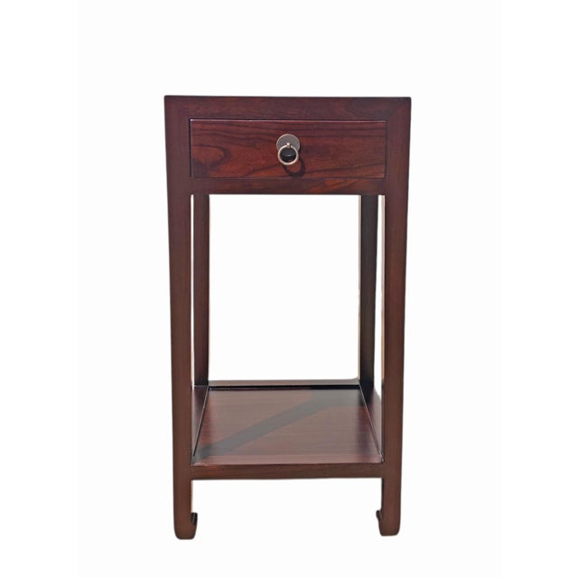 Pair of Asian Accent Tables or Night Stand With Drawer For Sale - Image 4 of 7