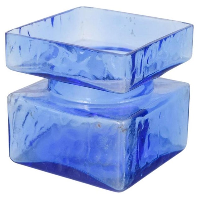 1970s Vase in Clear Blue Art Glass by Helena Tynell, 1970s For Sale - Image 5 of 5