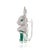 Metal Bunny Brooch Pin With 3.08ct Emerald & 1.11ct Pave Diamonds in 14k White Gold For Sale - Image 7 of 13