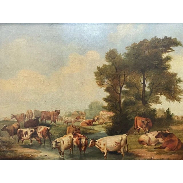 Bring the beauty of the outdoors indoors with this 1 stunning antique British large Georgian oil painting After Paulus...