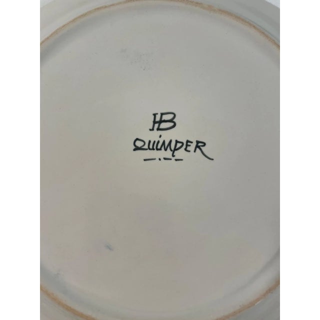 1920s 1920s French Quimper Hand Painted Plates - A Pair For Sale - Image 5 of 15