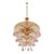 1960s Exquisite XL 4-Tier Italian Murano Glass Chandelier With Pink Floral Drops For Sale