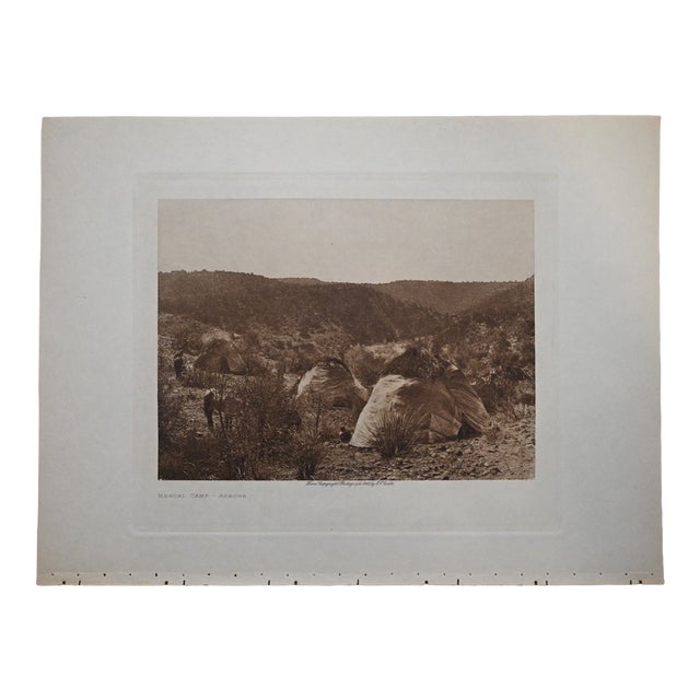 Edward S. Curtis "Mescal Camp – Apache" Original Vintage Photogravure on Japon Vellum, 1903, Cardozo Collection For Sale