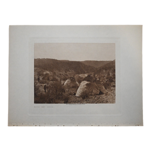Edward S. Curtis "Mescal Camp – Apache" Original Vintage Photogravure on Japon Vellum, 1903, Cardozo Collection