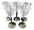Vintage Set Kristalunie Maastricht Campanula Liqueur Glasses Black Foot Iridescent by Willem Rozendaal, 1930s, Set of 5 For Sale