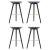 Wood Black Beech and Brass Bar Stools by Lassen, Set of 4 For Sale - Image 7 of 7