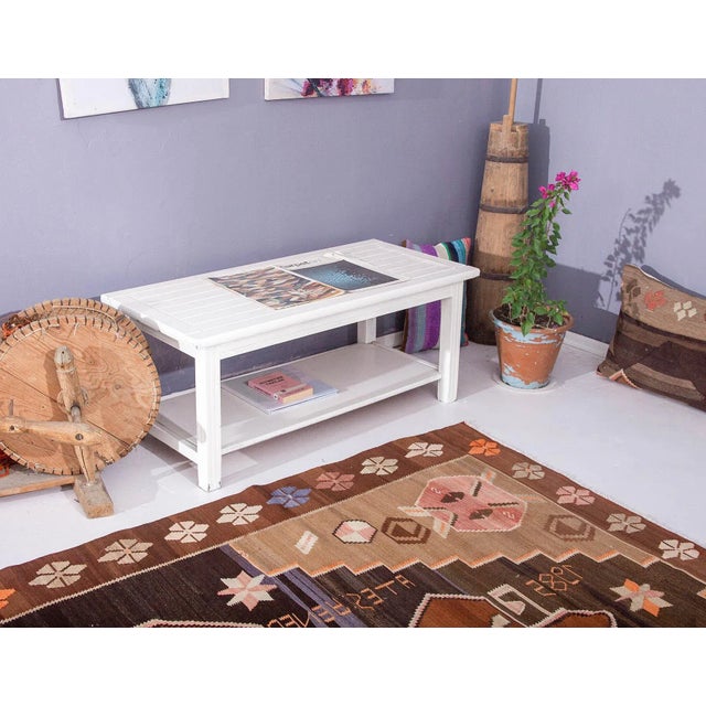 Decorative Vintage Large Turkish Kilim Rug For Sale In Los Angeles - Image 6 of 6