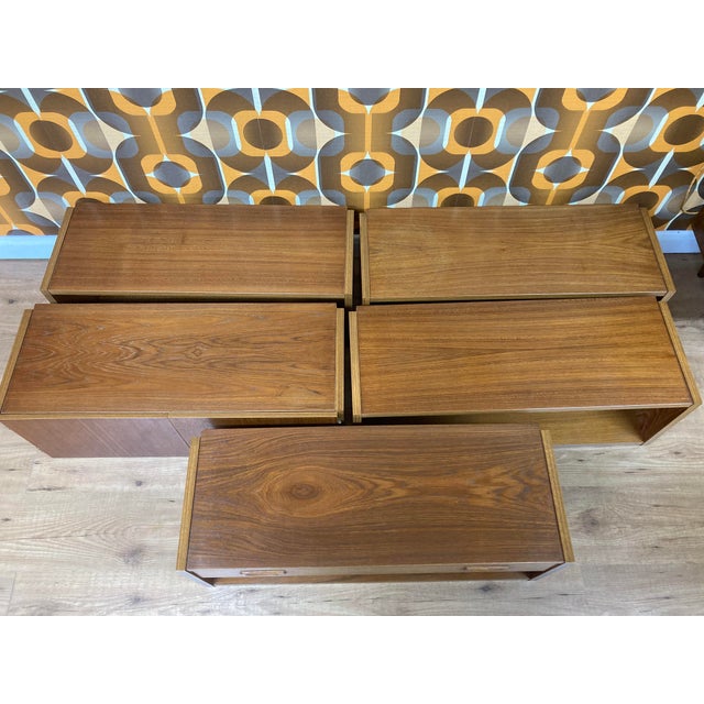 Wood Vintage Danish Teak Floating Wall Units, 1970s, Set of 5 For Sale - Image 7 of 11