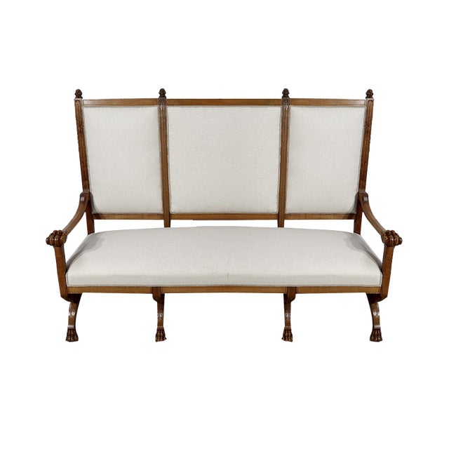 Renaissance Style Bench in Walnut, Late 19th Century For Sale