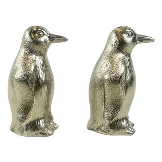 Silver Plated Salt and Pepper Penguins, 1970s, Set of 2 For Sale